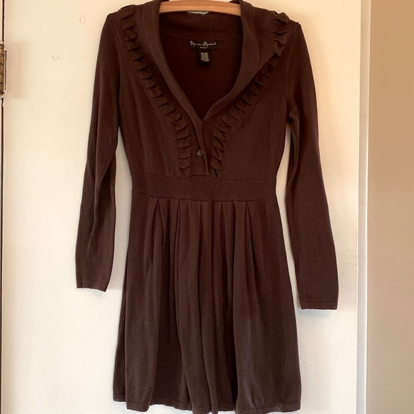 Chocolate Brown Sweater Dress Sz Sm - Picture 1 of 5